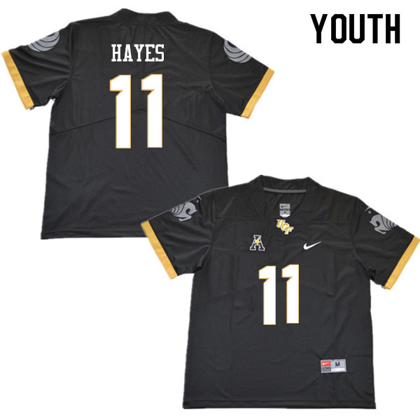 Youth #11 Jordan Hayes UCF Knights College Football Jerseys Sale-Black - Click Image to Close